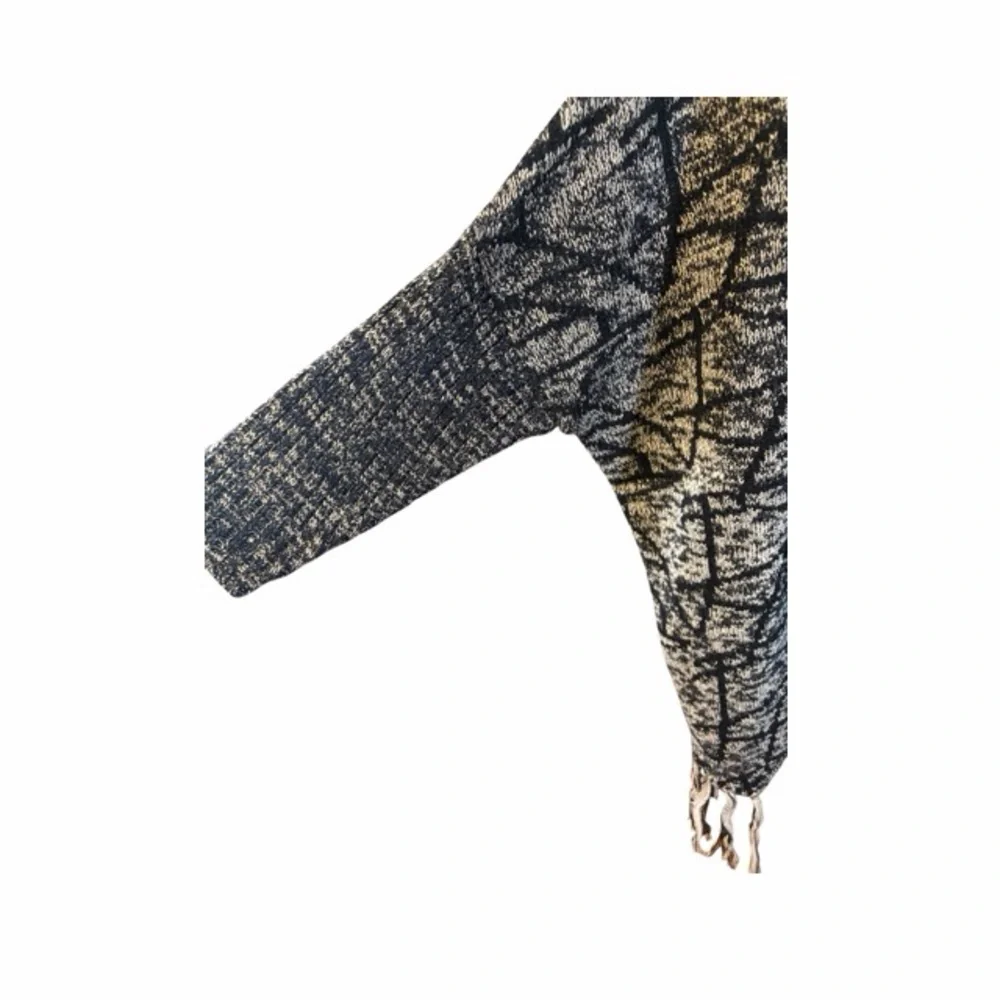 Moon Fringe Draped Collar Cardigan‎ Poncho Sweater
